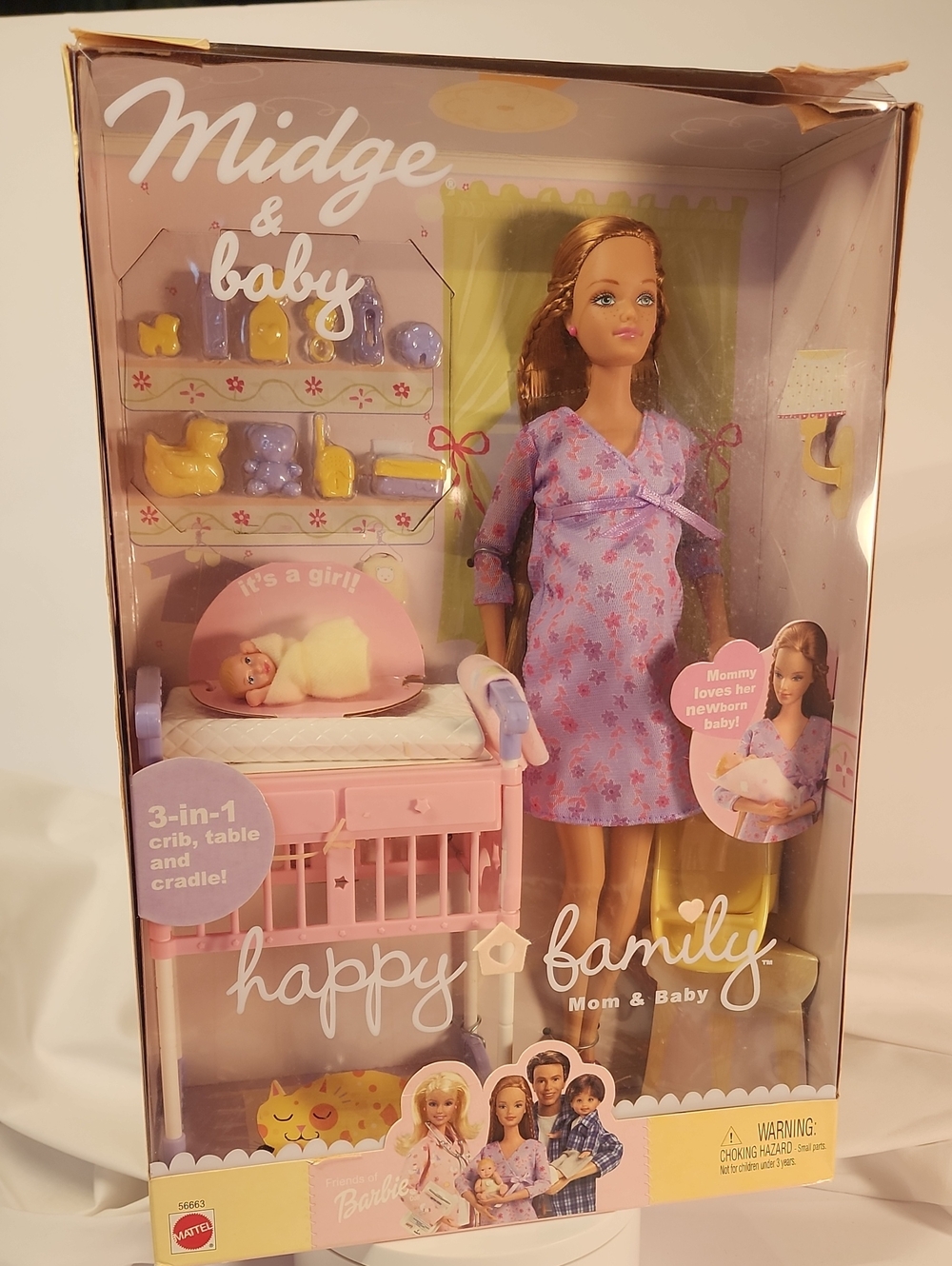 Mattel's Happy Family: Pregnant Midge With Baby Girl: New In Box